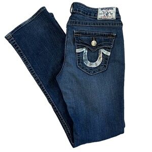 TRUE RELIGION World Tour Straight Leg Mid Rise Flap Pockets Denim Jeans Size 32